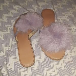 Fluffy sandals